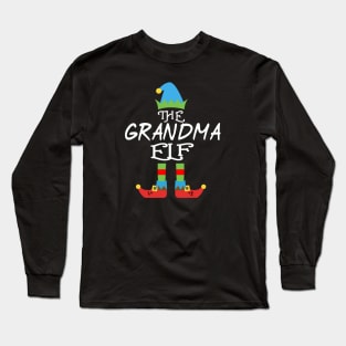 The Grandma Elf Matching Family Group Christmas Party Long Sleeve T-Shirt